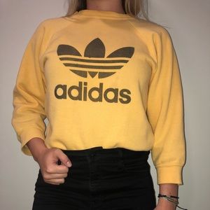 Yellow Adidas crew neck